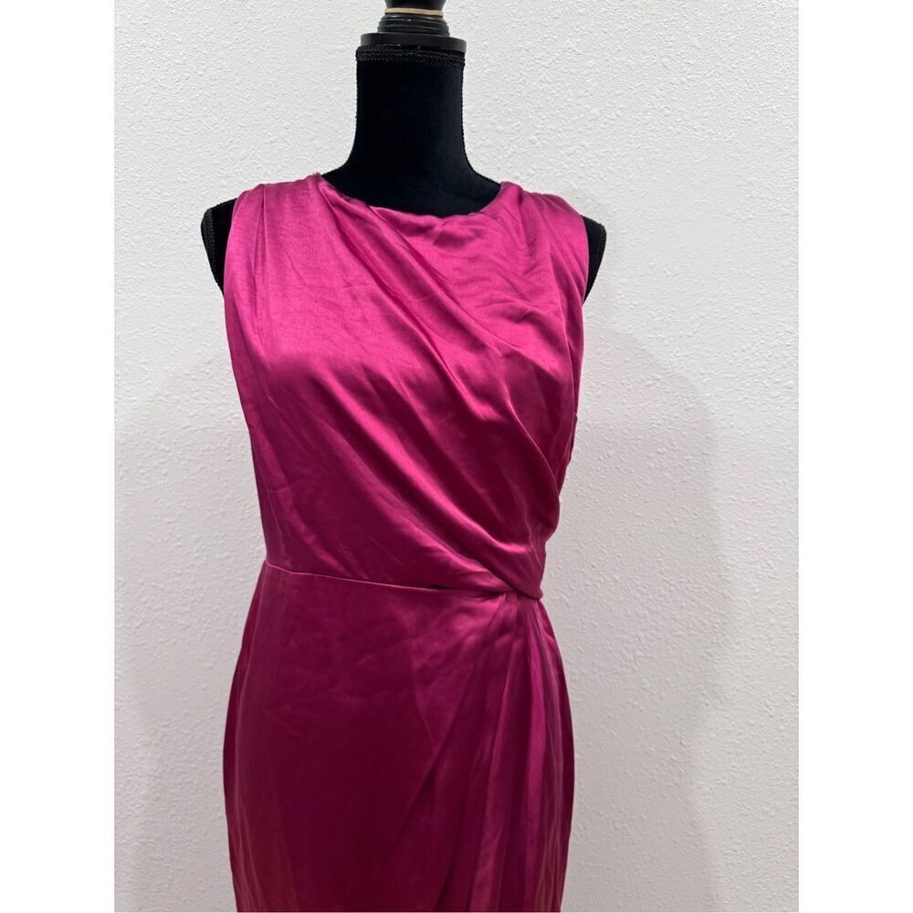 Lush sleeveless‎ pleated midi dress fuschia rose size medium - Picture 2 of 9